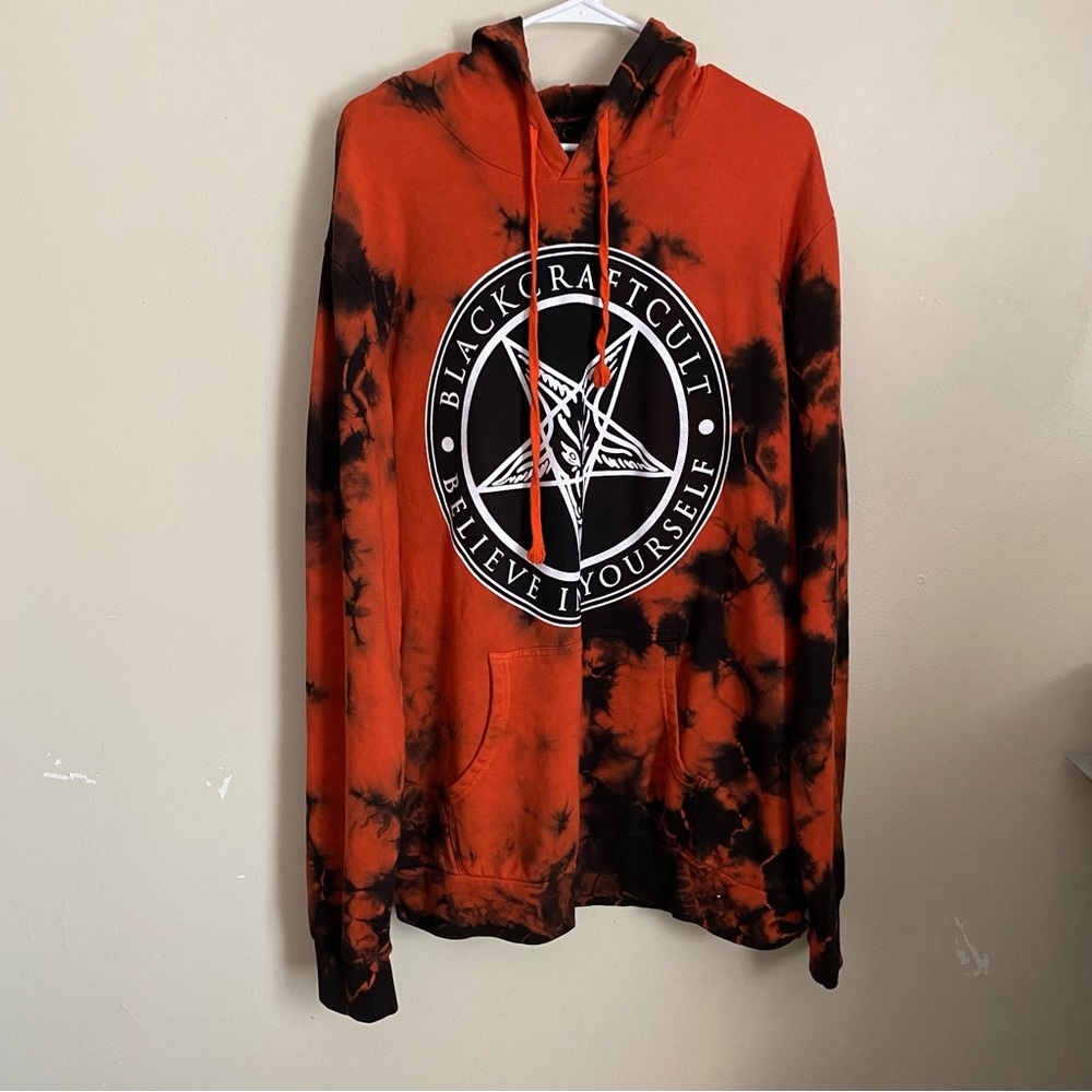 Blackcraft Cult Orange Tie Dye Baphomet Hoodie